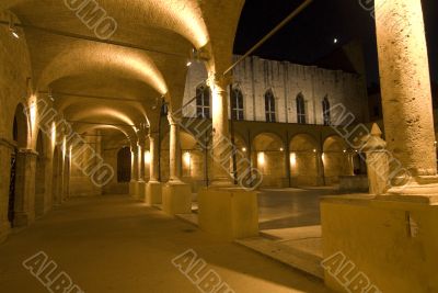 Ascoli Piceno - Illuminated cloister at night