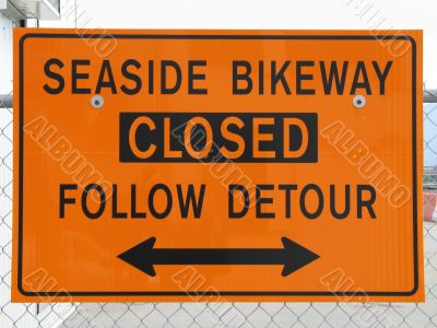 bikeway closed sign