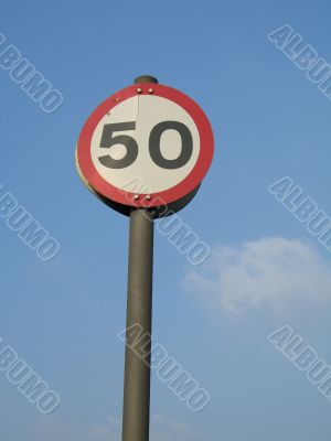 50 speed limit sign