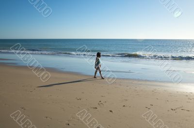 lonely woman at the seaside