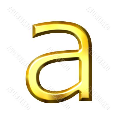 3D Golden Letter a