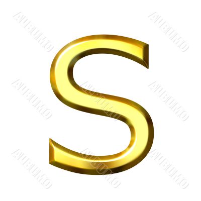 3D Golden Letter s