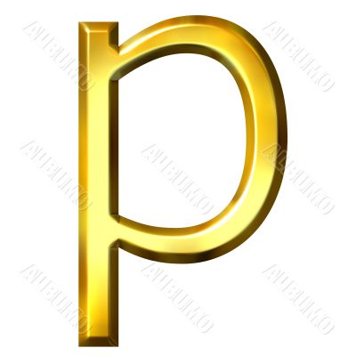3D Golden Letter p