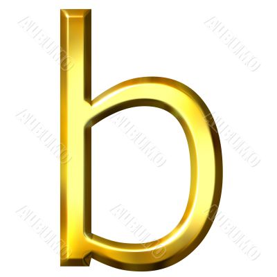 3D Golden Letter b