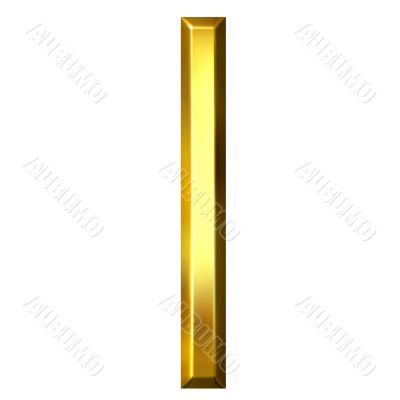3D Golden Letter l