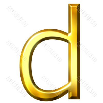 3D Golden Letter d