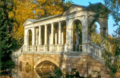 Marble bridge in the park