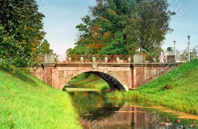 Stone bridge with decoration