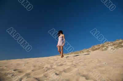 model on the sand