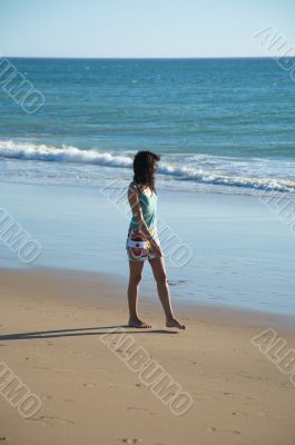 walking barefoot at the beach
