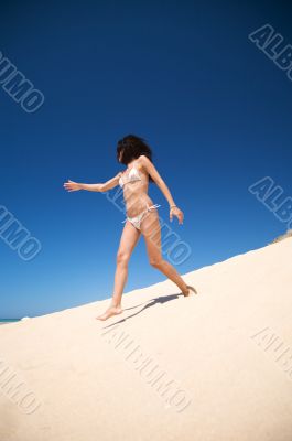 bikini woman walking