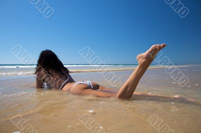 woman on the ocean