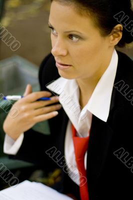 businesswoman with documents