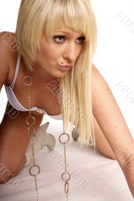 young woman with lingerie