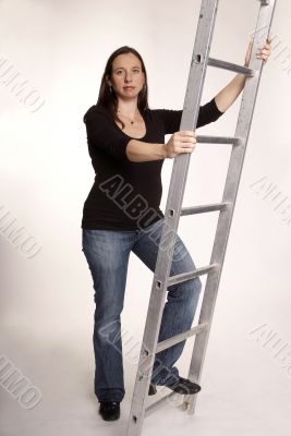 woman with ladder