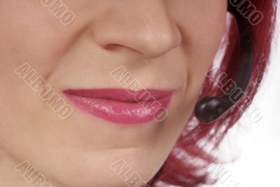 woman with headset