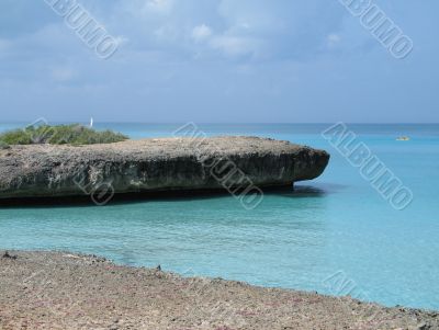 cliff over the caribbean ocean