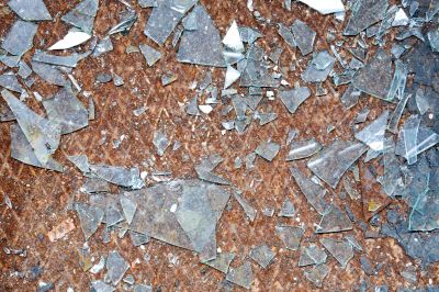 The rusty old metal floor