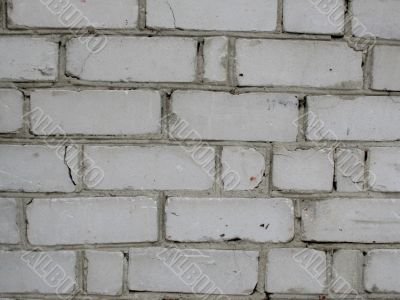 Brick wall of white color