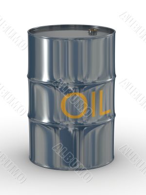 metallic vat on a white background. 3D image.