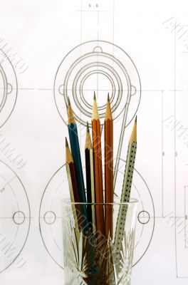 Pencils in a glass