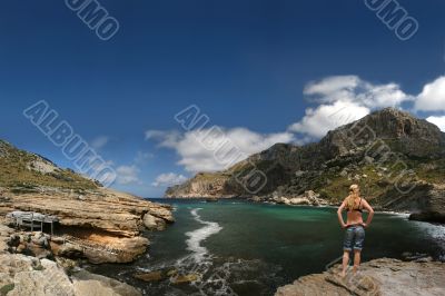 Sexy girl at the beautiful bay, Majorca