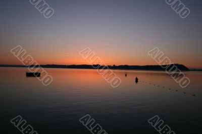sunrise at lake Chiemsee, Germany