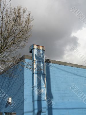 blue industrial building