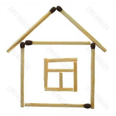 Small house from matches