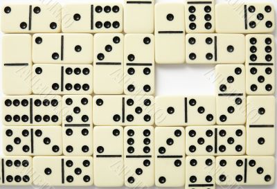 Wall from bones of a dominoe