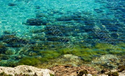 Close-up of Crete sea water