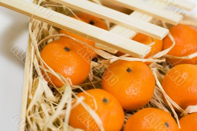 tangerines with straw