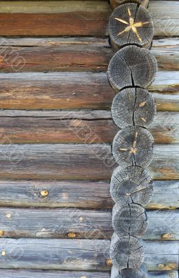 Wall of the wooden old house