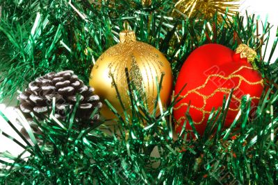 Preparation for christmas holidays, christmas-tree decorations