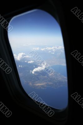 airplane window view