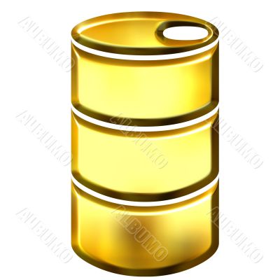 3D Golden Oil Drum