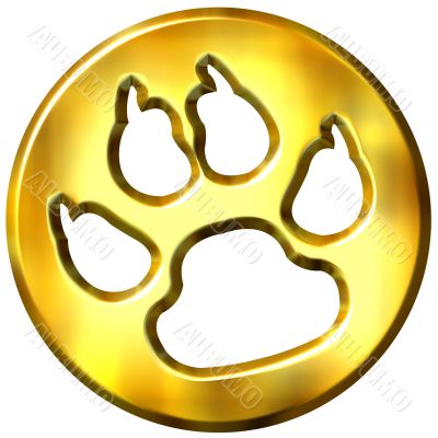 3D Golden Framed Dog Print