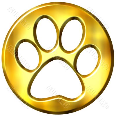 3D Golden Framed Cat Print
