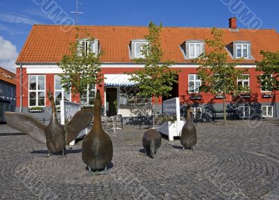 Main place Akirkeby, Bornholm, Denmark