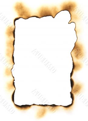 Frame made of a burnt paper