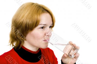 Girl with a water glass