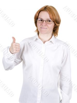 Girl isolated on a white