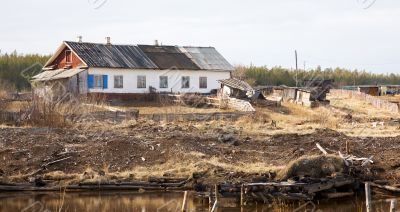 The old rural wooden house