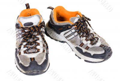 The old shabby sports boots