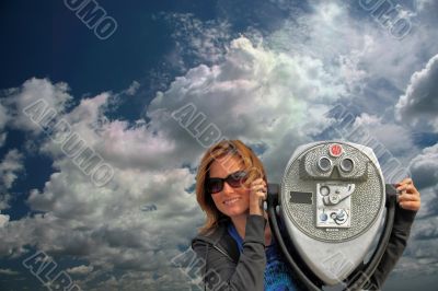 Woman with scope