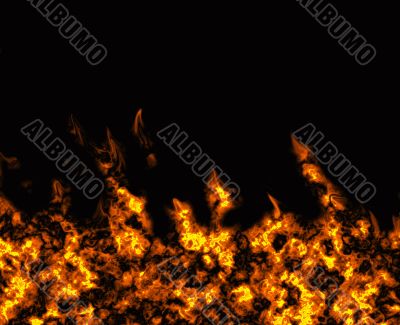 Abstract fire in a fireplace