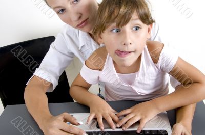 american mother with daughter