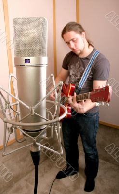 guitarist in studio