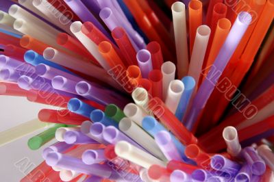 multicolored straws