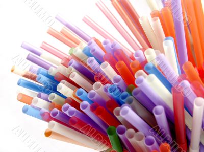 multicolored straws